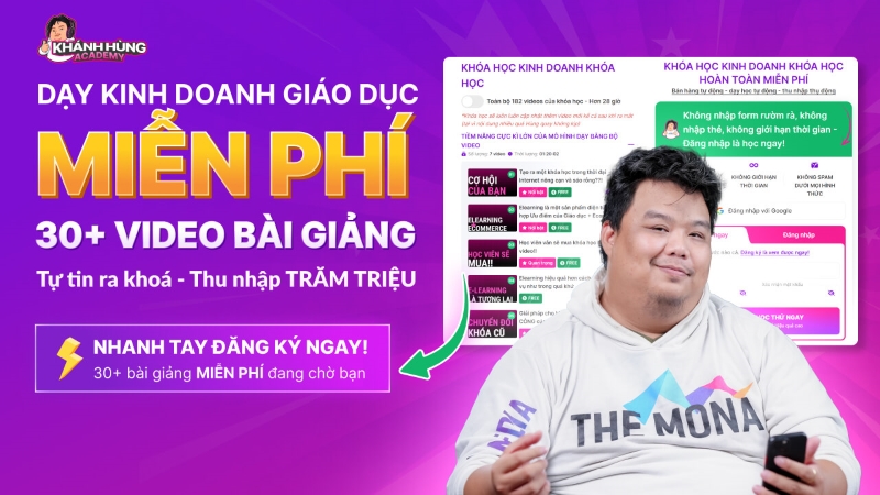 ​Khóa học kinh doanh Elearning tại Khánh Hùng Academy 