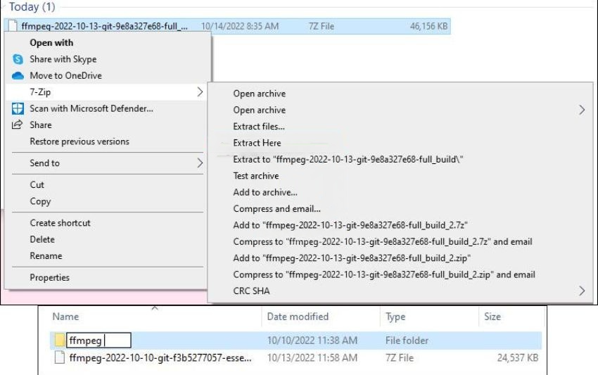 giải nén phần mềm ffmeg